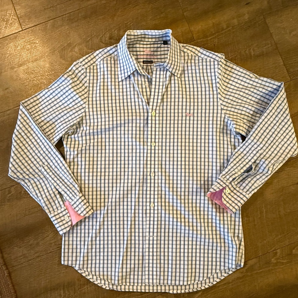 Harmont & Blaine Blue and White Checkered Shirt